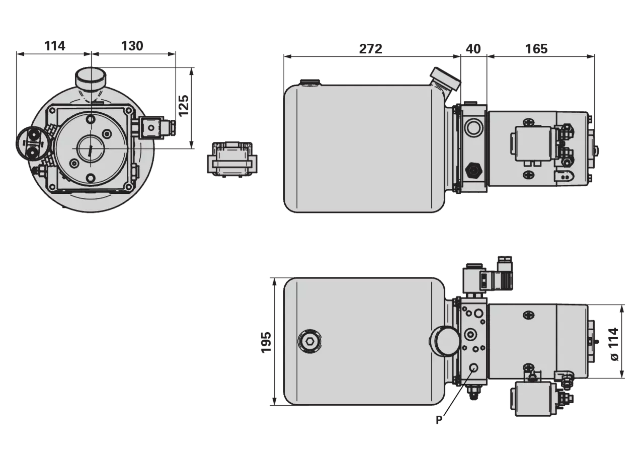 Kompaktaggregat 4,5 l/min bei 170 bar, 12 V, 1,6 kW mit Ventil GartenShop24 - Hochwertige Gartengeräte