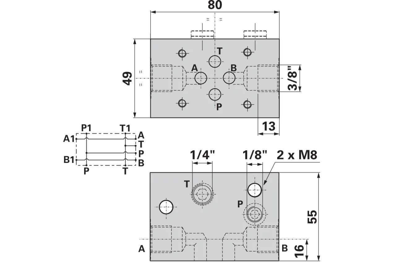 Anschlussplatte NG06 G3/8 PPC Anschluss seitlich GartenShop24 - Hochwertige Gartengeräte