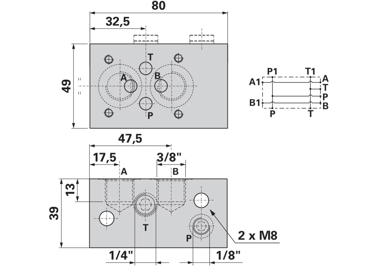 Anschlussplatte NG06 G3/8 PPC Anschluss hinten GartenShop24 - Hochwertige Gartengeräte