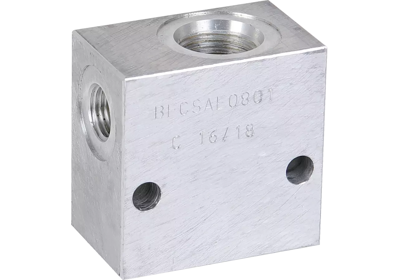 Anschlussblock 1/4 für Sitzventil MSV30 DN10-3/4 UNF Aluminium 250 bar – passend für Sitzventil MSV30 DN10-3/4 UNF Aluminium 250 bar GartenShop24 - Hochwertige Gartengeräte
