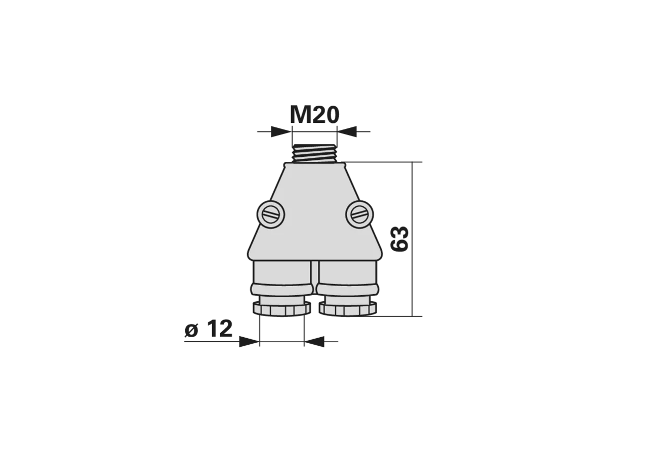 Doppelte Kabelverschraubung 2 x d= 6,5-10,5mm, grau M20 x 1,5 GartenShop24