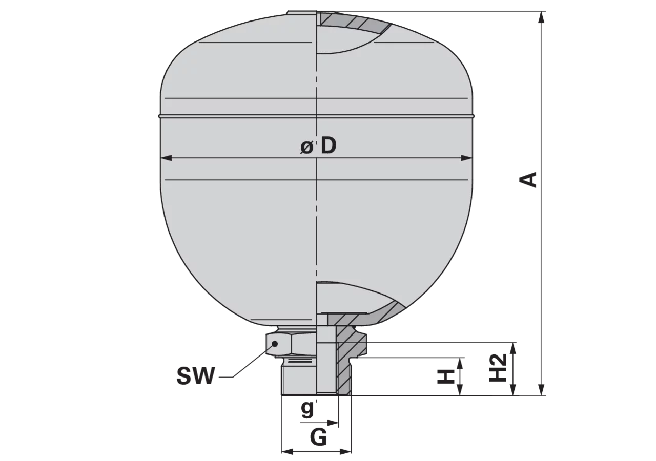 Speicher MBSP 0,75-40 / Füll P 20 bar, AG M18 x 1,5 GartenShop24 - Hochwertige Gartengeräte