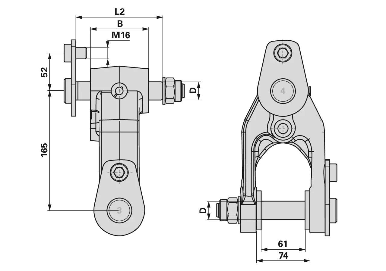 Pendelgelenk zu Rotator CR 300/400 L80 Finn-Rotor