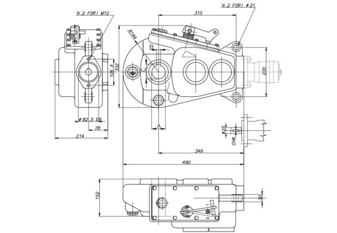 Getriebe RT400 / 2V Dm 45 GartenShop24 - Hochwertige Gartengeräte