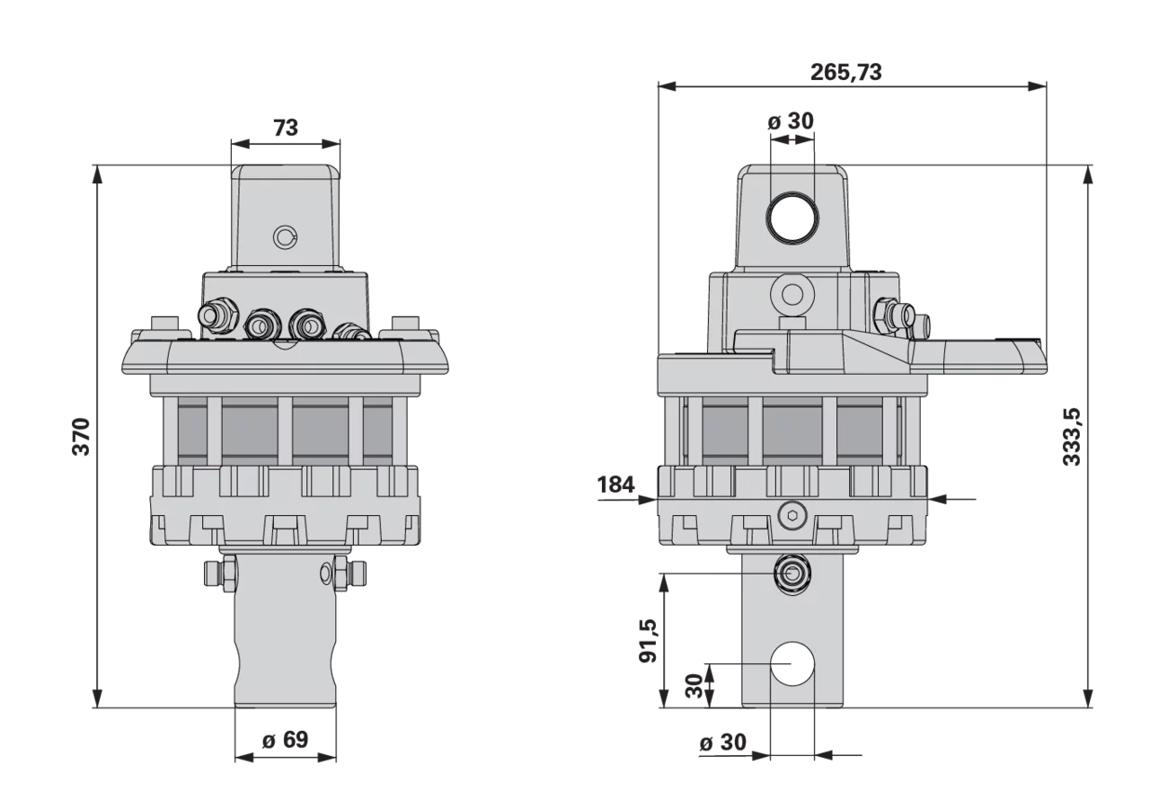 Rotator FR15c-CR500X Welle Dm 69 mm Finn-Rotor