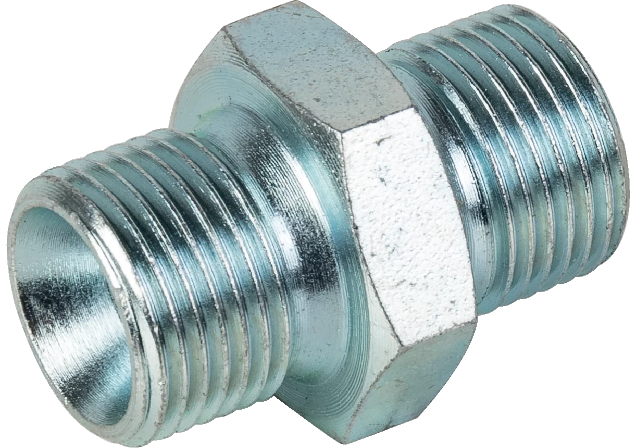 Anschlussnippel IG G3/8 - AG R3/8, Drosselbohrung 1,5 mm Finn-Rotor