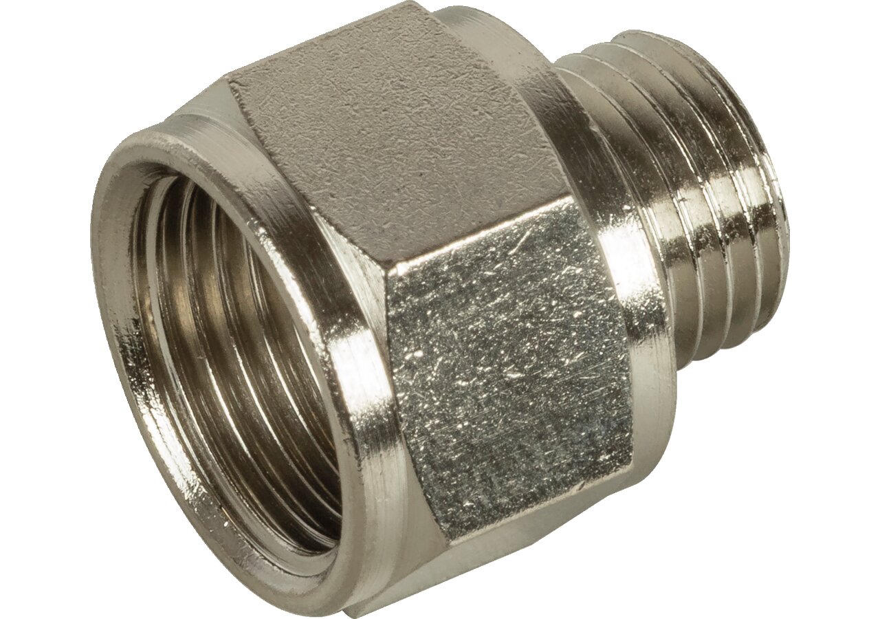 Reduziermuffe IG 1/2 - AG 3/8 Messing vernickelt GartenShop24