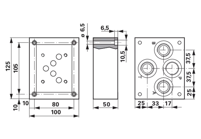 Anschlussplatte NG10 G1/2 Anschlussgewinde A, B G 1/2" GartenShop24 - Hochwertige Gartengeräte