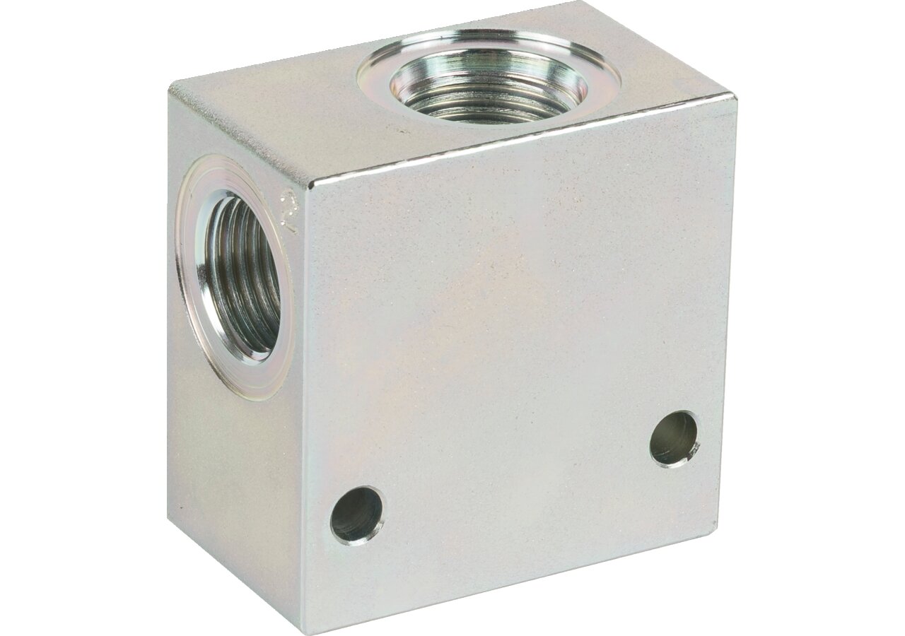 Anschlussblock 1/2 für Sitzventile DN12-7/8 UNF Stahl verzinkt – passend für Sitzventile DN12-7/8 UNF Stahl verzinkt Bosch Rexroth