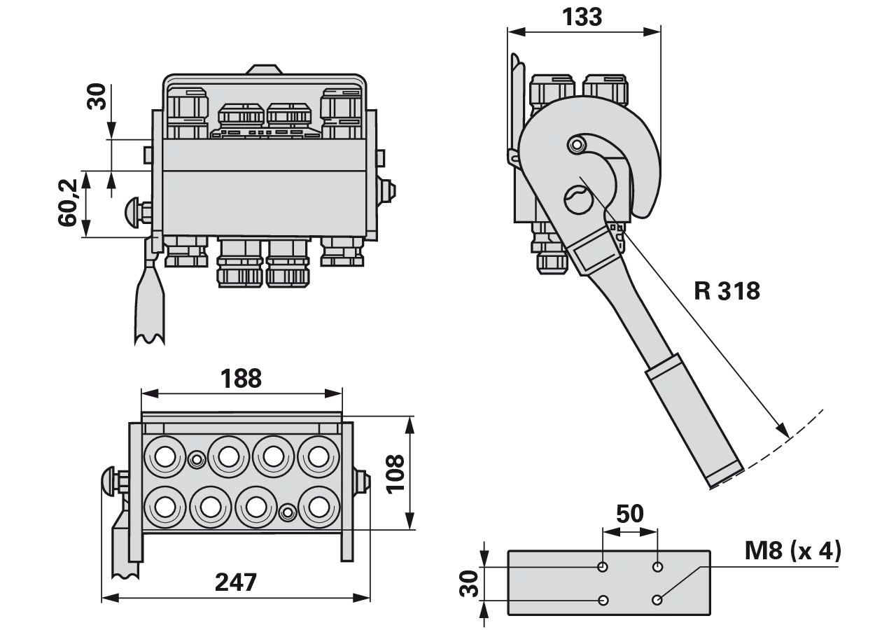 Multikuppler 3P808 8x 1/2 Mobilteil UDK Faster