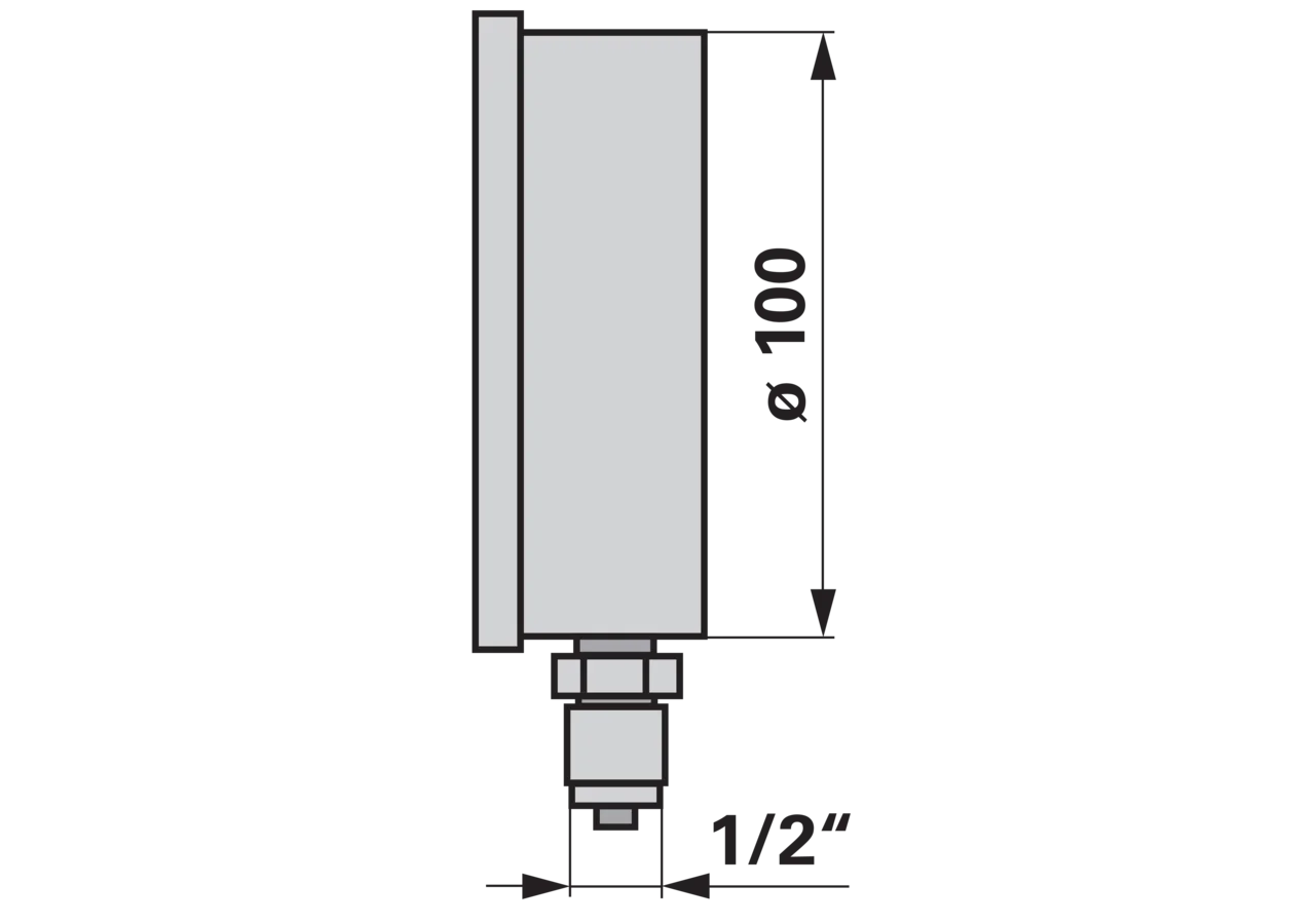 Manometer 600 bar, Dm 100 mm, G1/2 U GartenShop24 - Hochwertige Gartengeräte