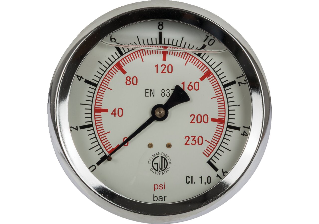Manometer 16 bar, Dm 100 mm, G1/2 H GartenShop24 - Hochwertige Gartengeräte