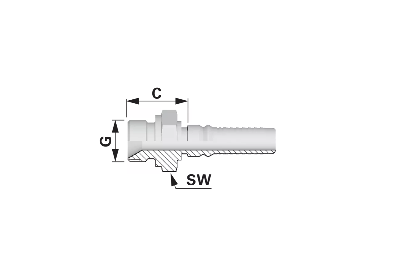 Gewindezapfen AGR IL-EVO DN32 1 1/4 Interlock EVO Alfagomma
