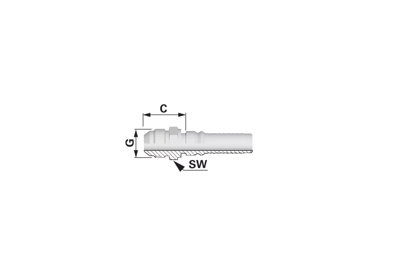 Gewindezapfen AGJ IL-EVO DN20 1 1/16-12 Interlock EVO Alfagomma