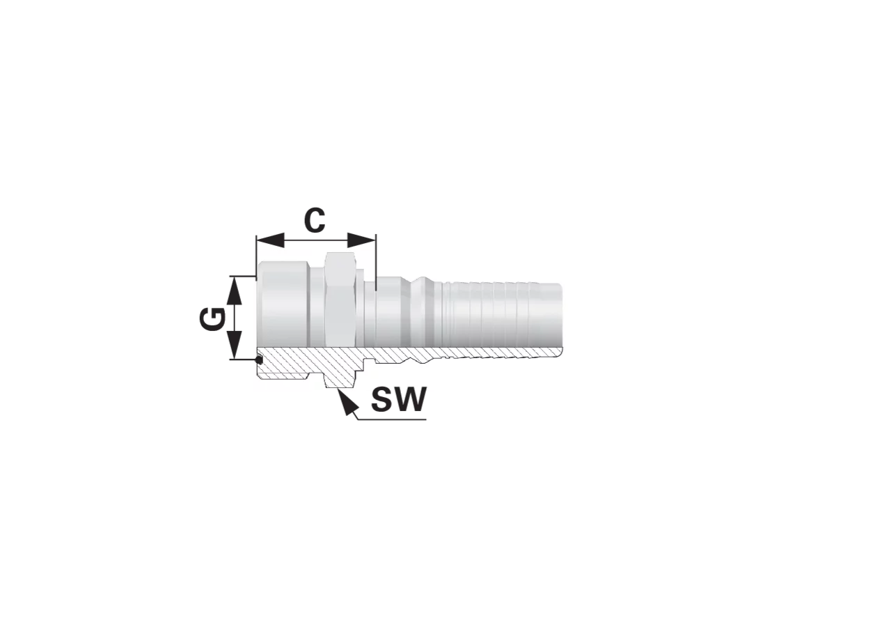 Gewindezapfen ORFS AG IL-EVO DN20 1 3/16-12 Interlock EVO Alfagomma