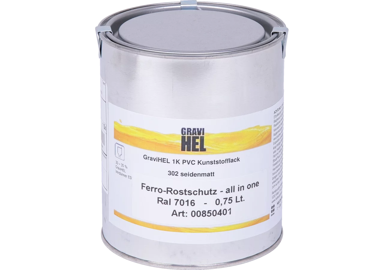 GRAVI HEL Grund- und Rostschutzfarbe RAL 7016 Anthrazitgrau 750 ml ALL IN ONE GRAVI HEL