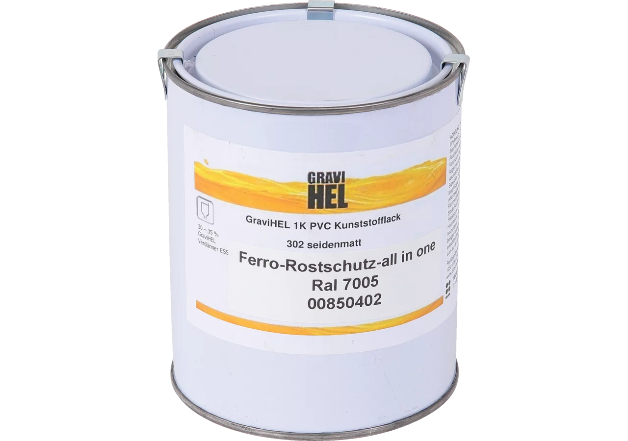 GRAVI HEL Grund- und Rostschutzfarbe RAL 7005 Mausgrau 750 ml ALL IN ONE GRAVI HEL