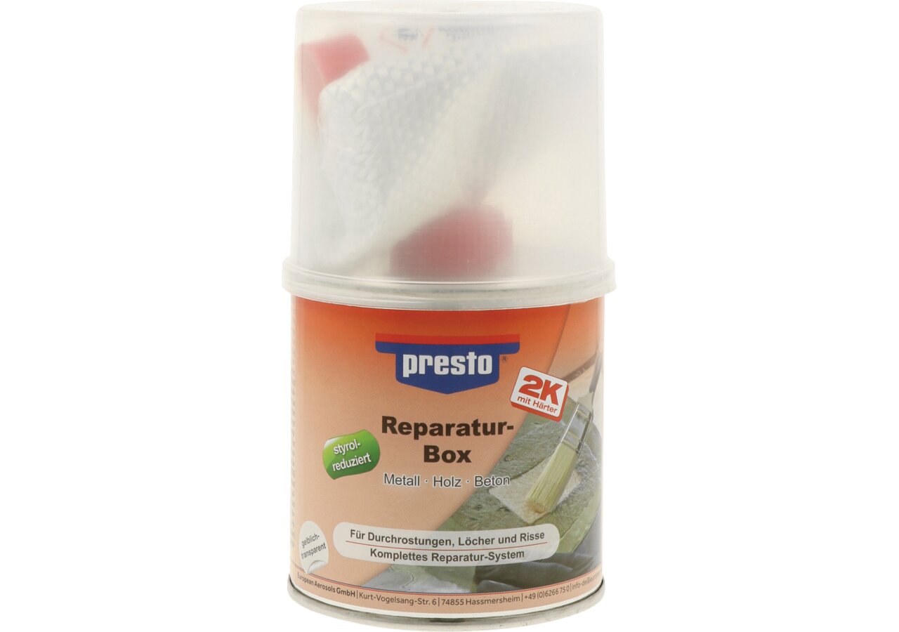 presto Reparaturbox 250 g inkl. Harz, Härter und Gewebe presto