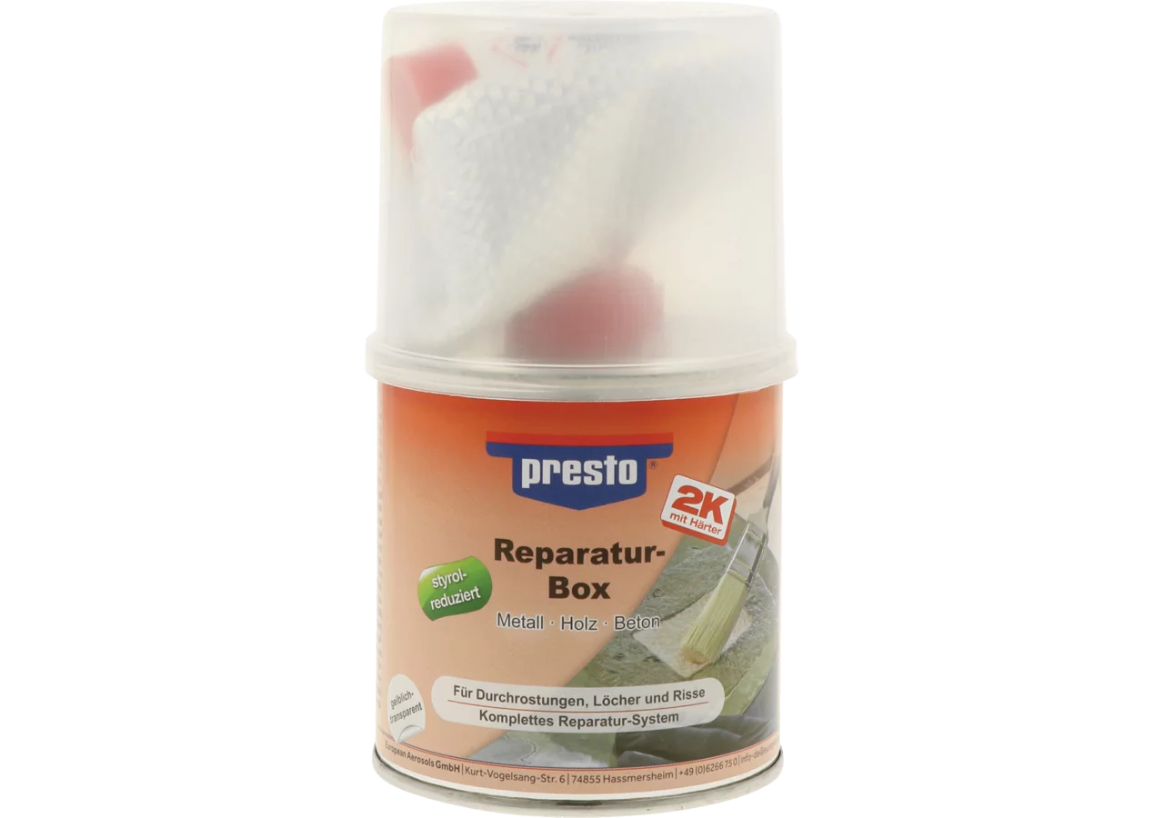 presto Reparaturbox 250 g inkl. Harz, Härter und Gewebe presto