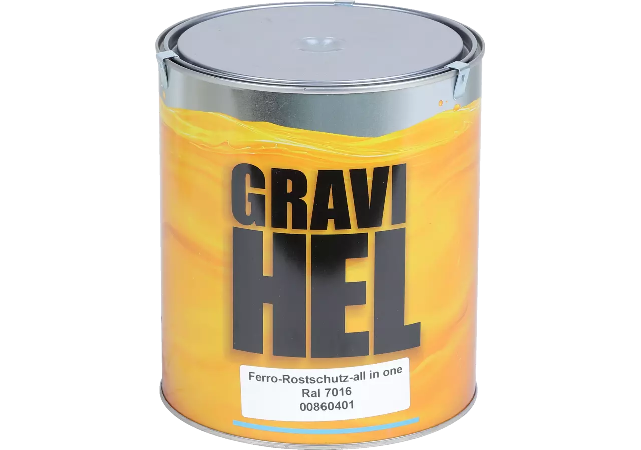 GRAVI HEL Grund- und Rostschutzfarbe RAL 7016 Anthrazitgrau 2,5 Liter GRAVI HEL