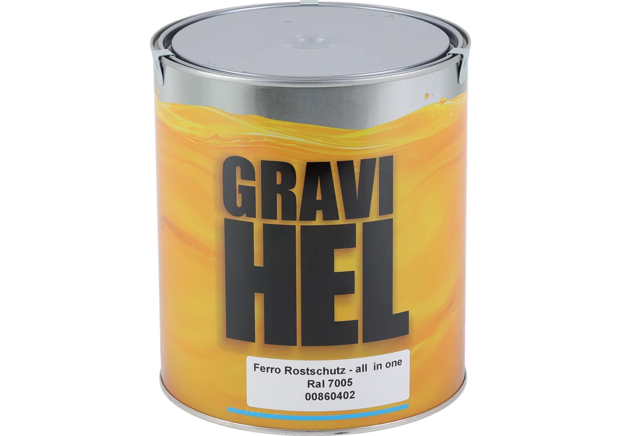 GRAVI HEL Grund- und Rostschutzfarbe RAL 7005 Mausgrau 2,5 Liter GRAVI HEL