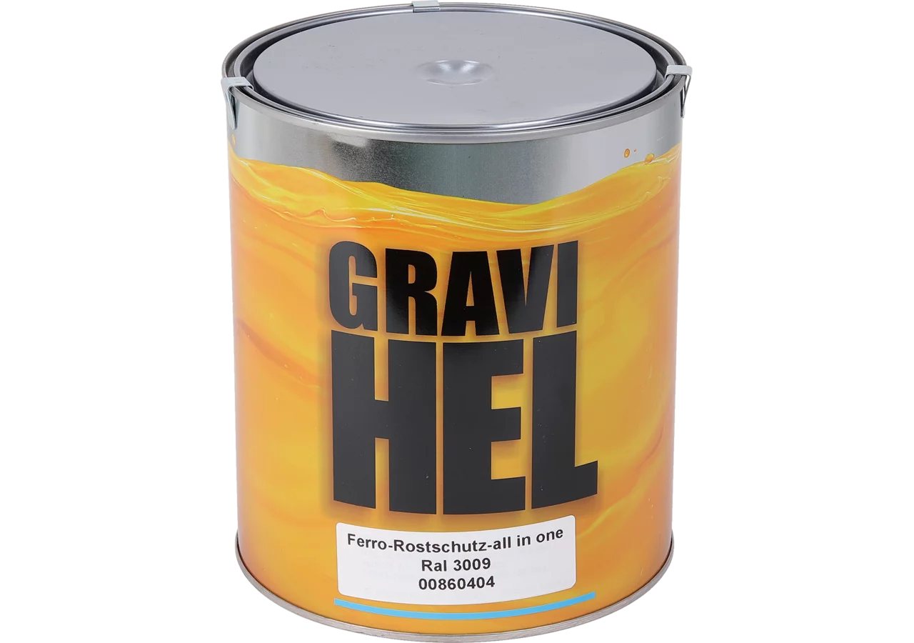 GRAVI HEL Grund- und Rostschutzfarbe RAL 3009 Oxidrot 2,5 Liter GRAVI HEL