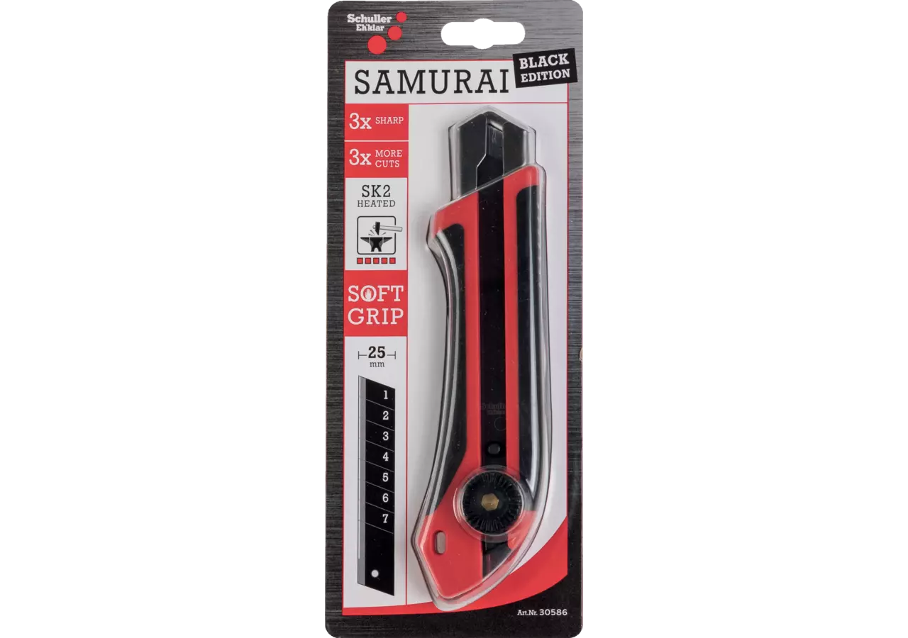 Universalmesser Samurai Secure Black 25 mm mit Feststellschraube GartenShop24 - Hochwertige Gartengeräte