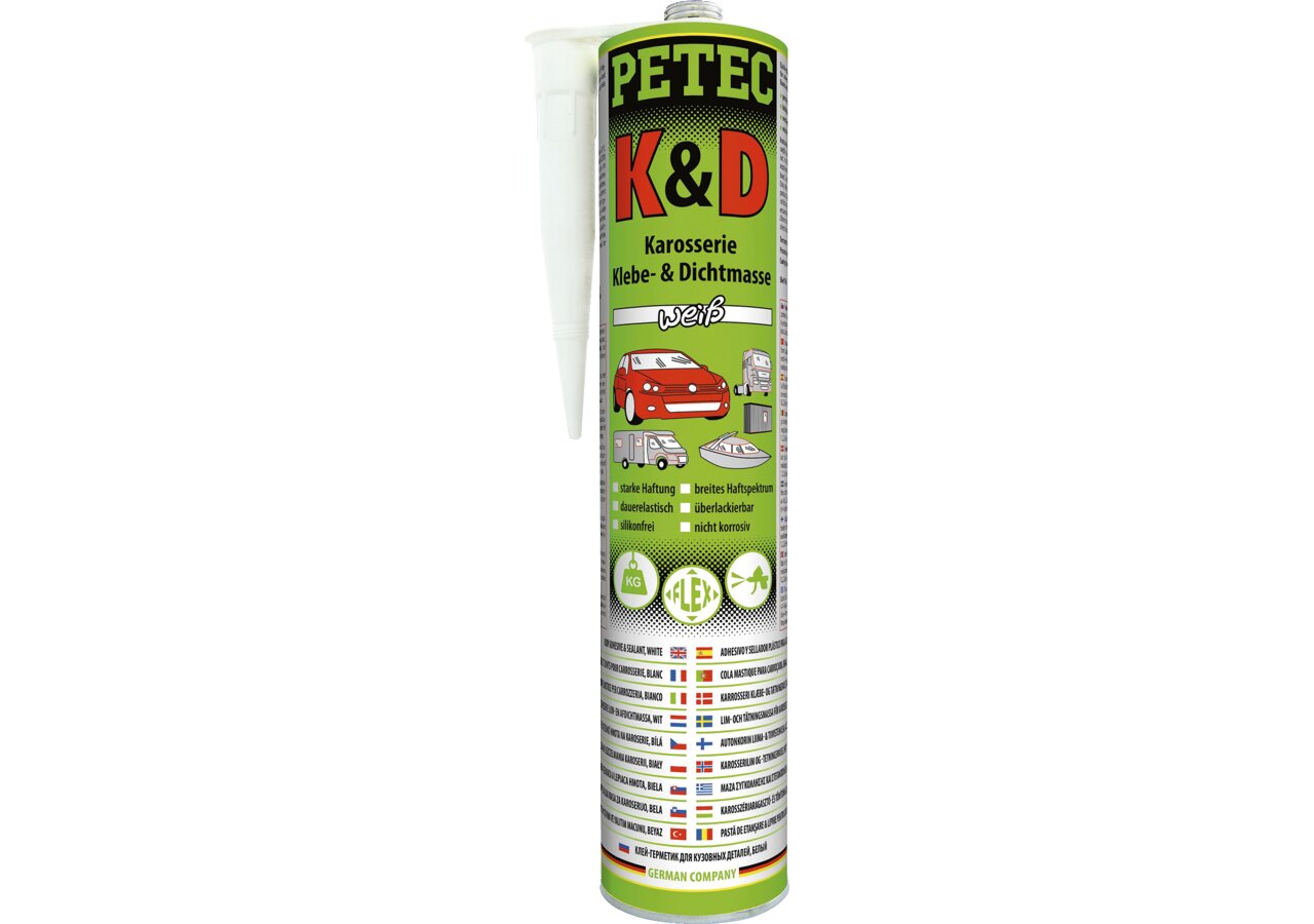 Karosserie Klebe- und Dichtmasse weiss, 310 ml PETEC