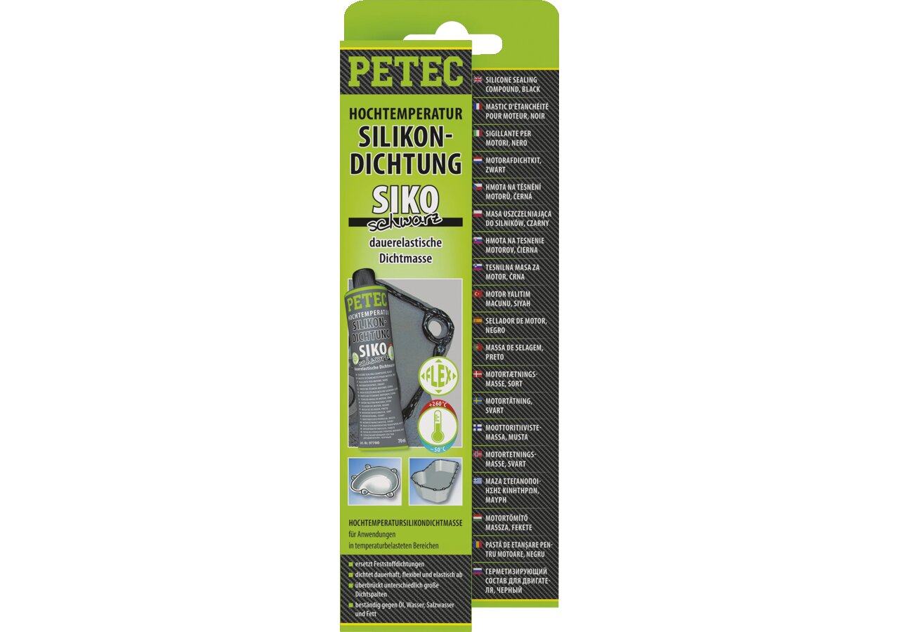 Hochtemperatursilikondichtung SIKO schwarz, 70 ml Tube PETEC