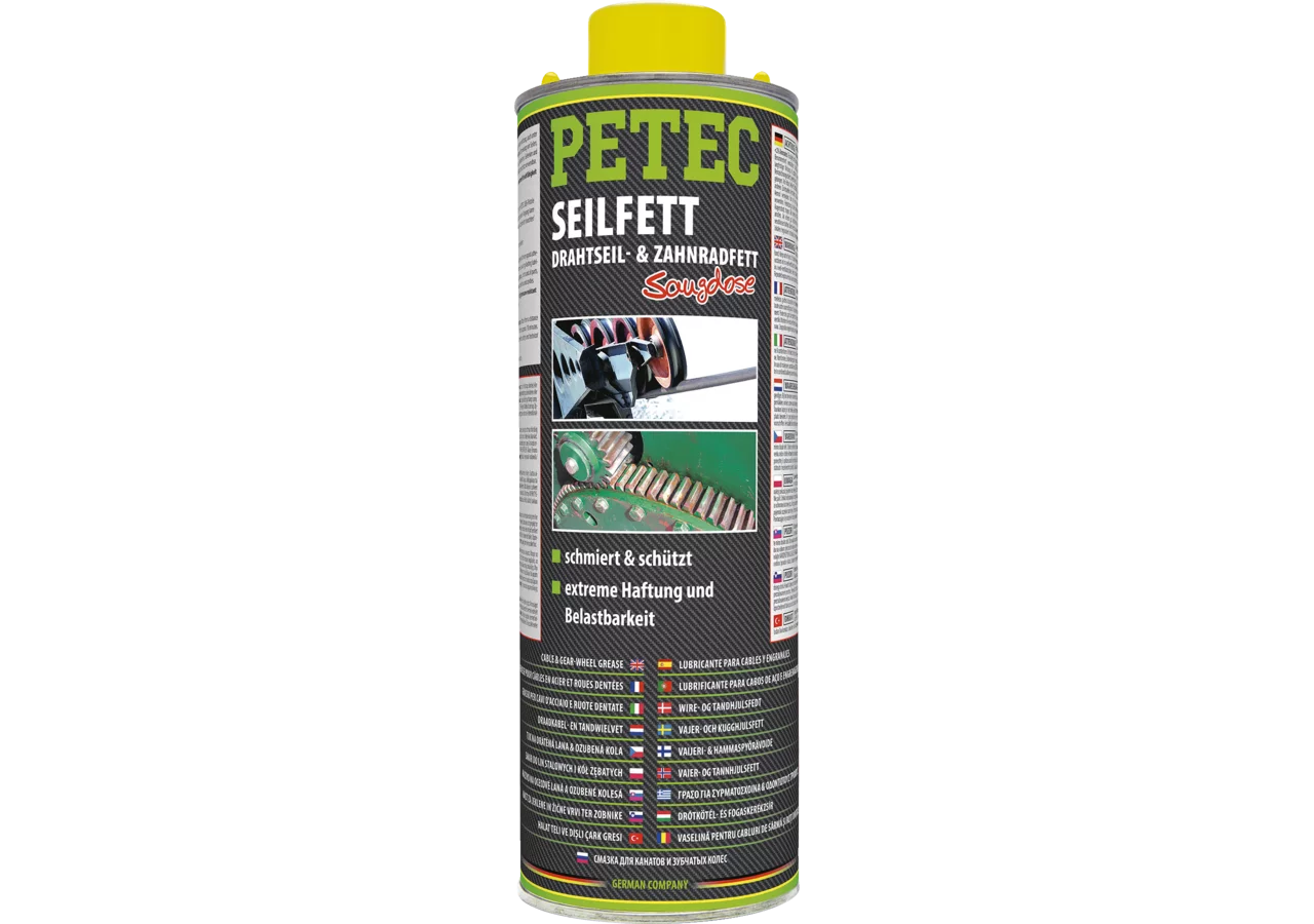 PETEC Seilfett – Drahtseil- & Zahnradfett 1 Liter Eurodose PETEC