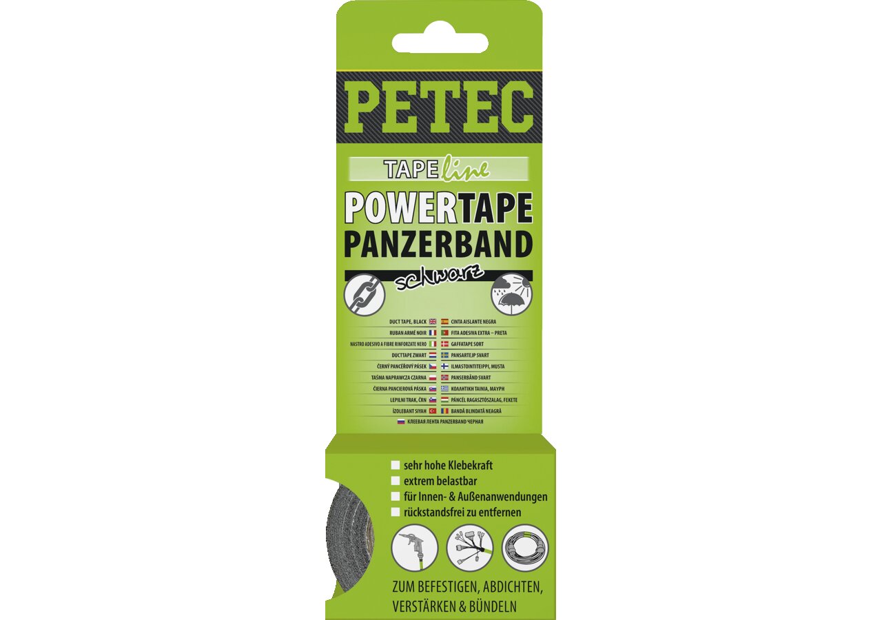 Panzerband POWER Tape schwarz, 50 x 0,3 mm x 5 m PETEC