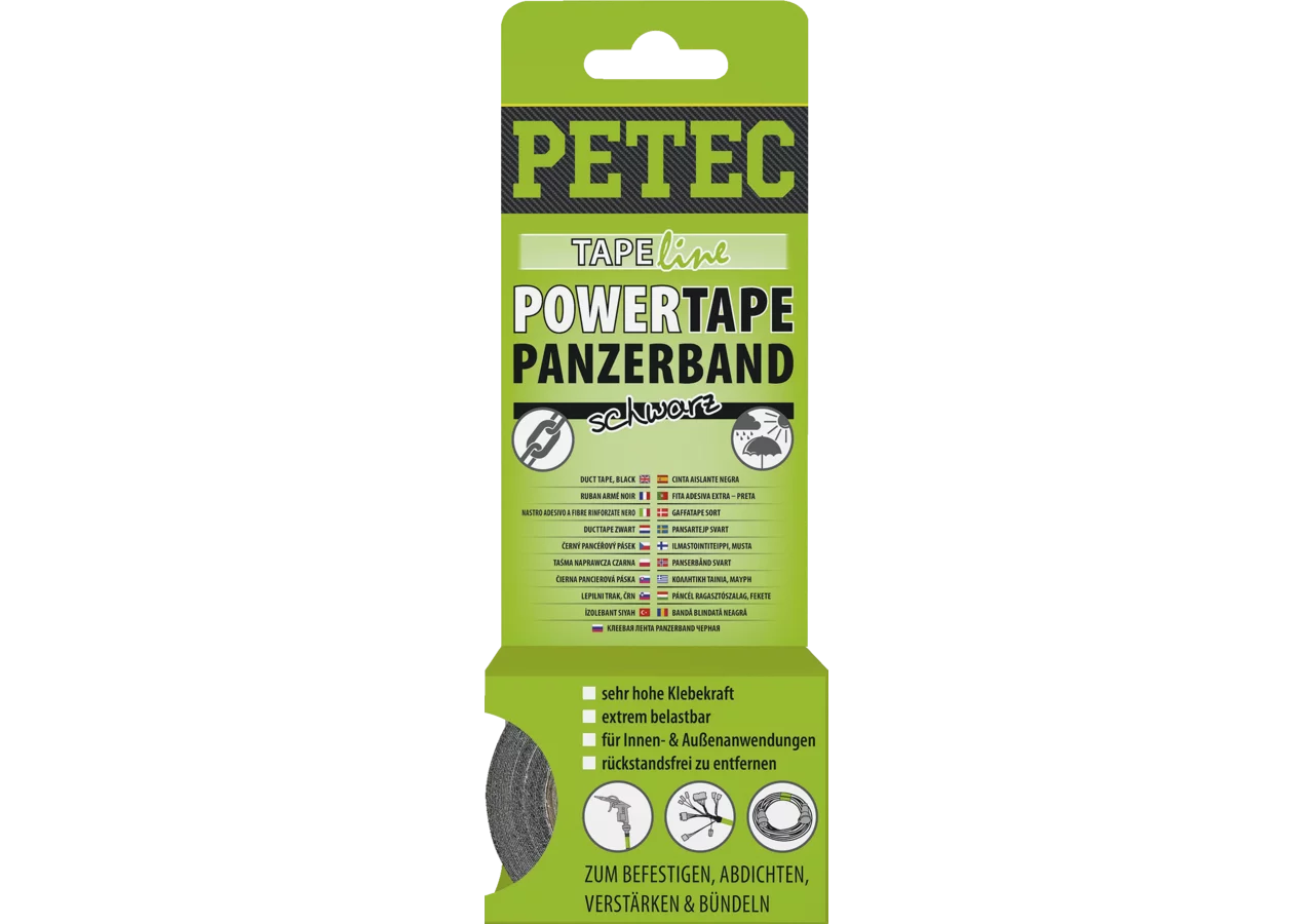 Panzerband POWER Tape schwarz, 50 x 0,3 mm x 5 m PETEC