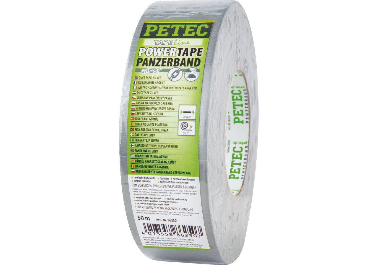 Panzerband POWER Tape silber, 50 x 0,3 mm x 50 m PETEC