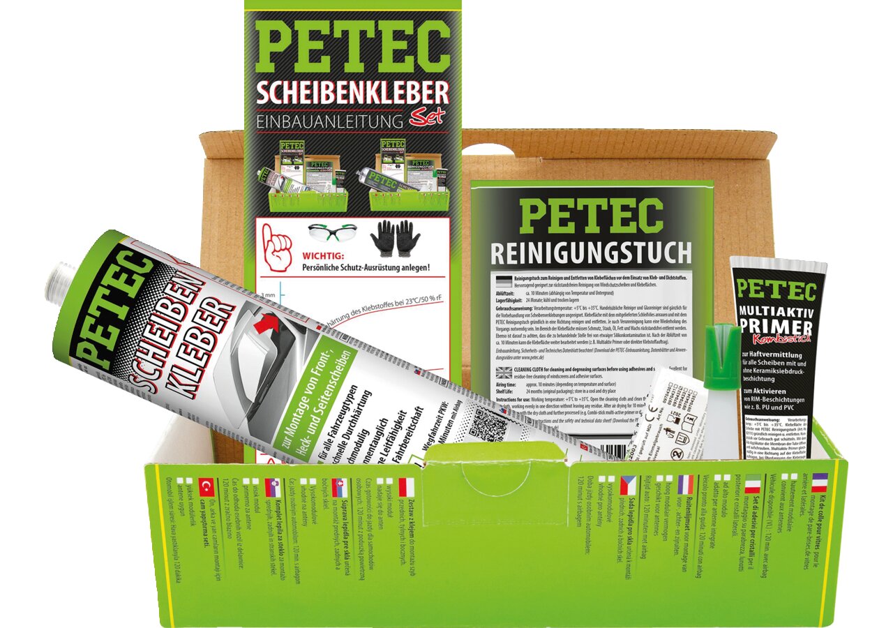Scheibenkleber schwarz, Reparatur-Set PETEC