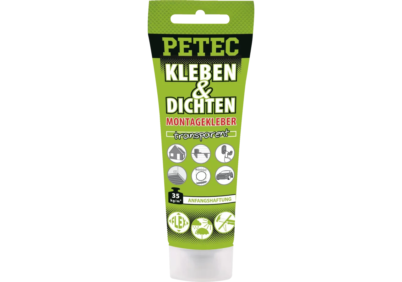 Montagekleber transparent, 80 ml Tube zum Kleben und Dichten PETEC