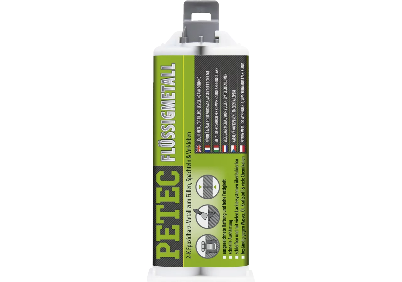 Flüssigmetall grau, 50 ml Doppelspritze ohne Mischrohr PETEC