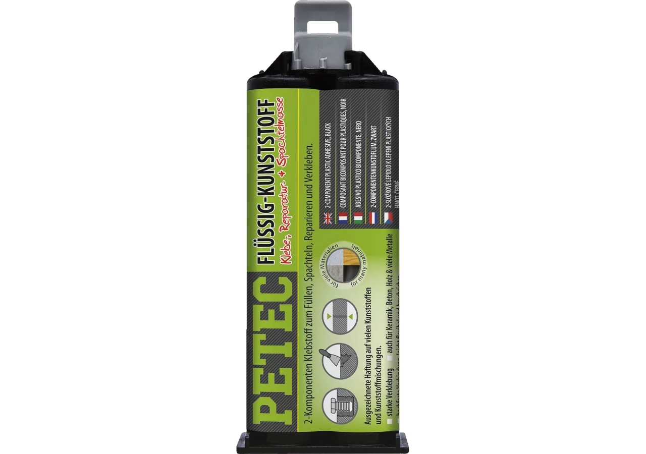 Flüssig-Kunststoff schwarz, 50 ml Doppelkartusche ohne Mischrohr PETEC