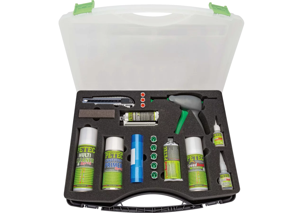Kunststoffreparatur Hochleistungsklebstoff - REPAIR-KIT PETEC