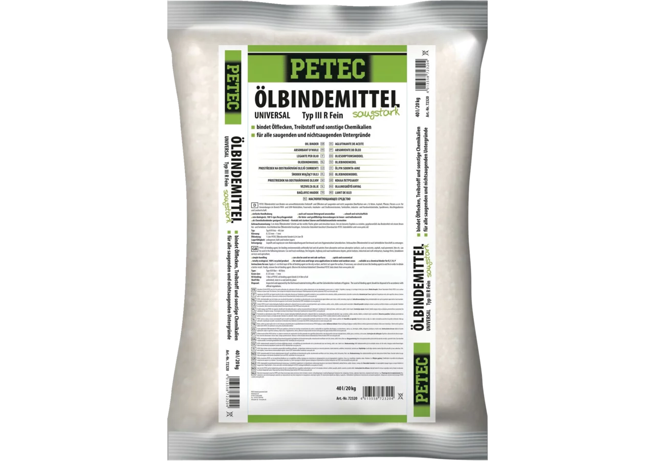 Ölbindemittel Type III R Fein - 20 kg, 40 Liter Sack PETEC