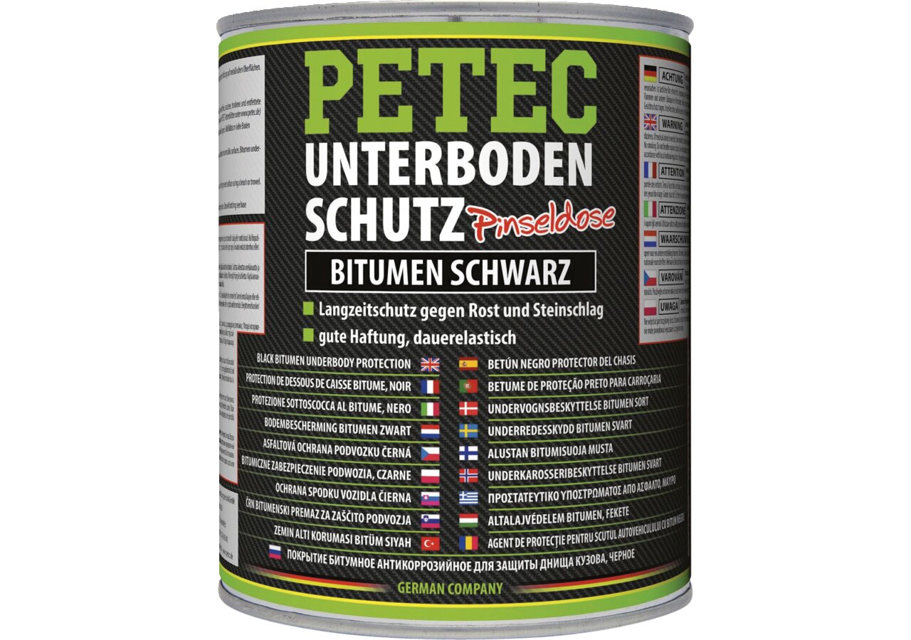 Unterbodenschutz Bitumen schwarz streichbar, 1 Liter Dose PETEC