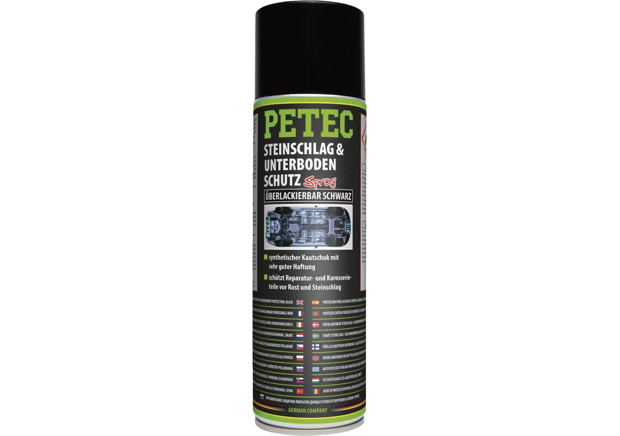 Steinschlag- Unterbodenschutz Kautschuckbasis schwarz 500 ml, Spraydose überlackierbar PETEC