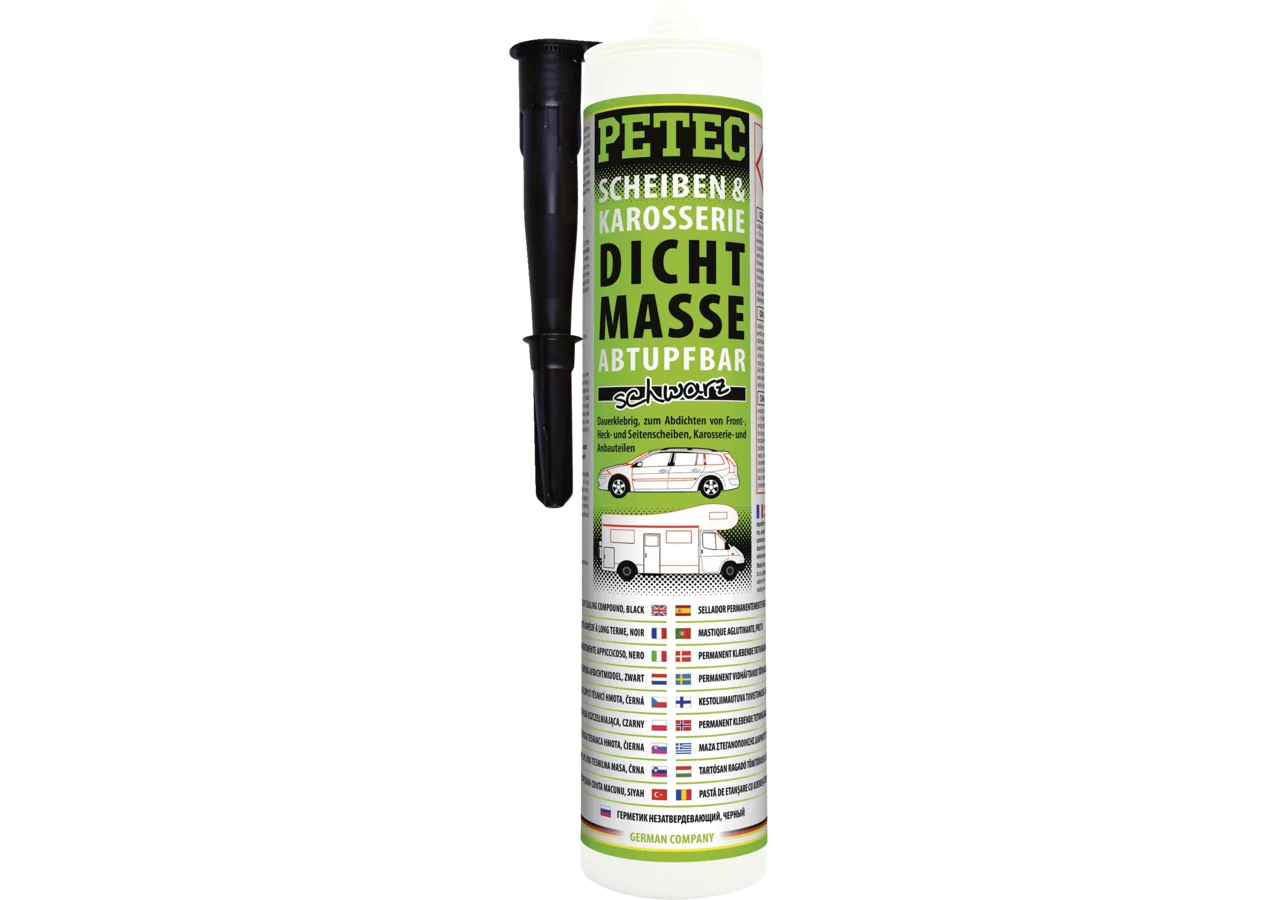 Scheibendichtmasse schwarz, 310 ml Kartusche abtupfbar PETEC