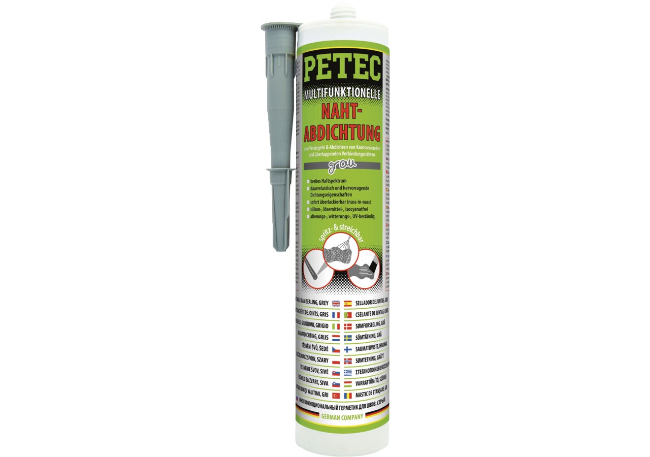 Karosseriedichtmasse Nahtabdichtung grau, 310 ml Kartusche spritz- und streichbar PETEC