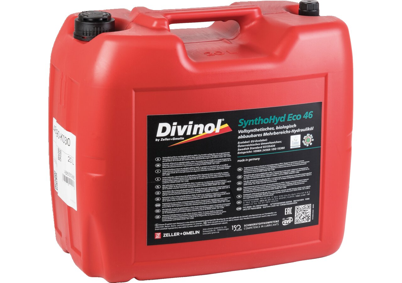 Hydrauliköl SynthoHyd Eco 46, 20 Liter Divinol