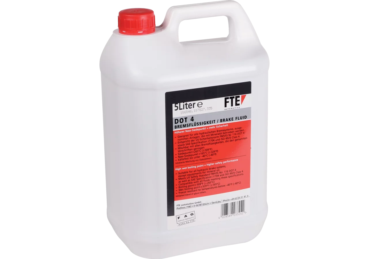 Bremsflüssigkeit DOT4, 5 Liter FTE BREMSFLÜSSIGKEIT DOT4 FTE