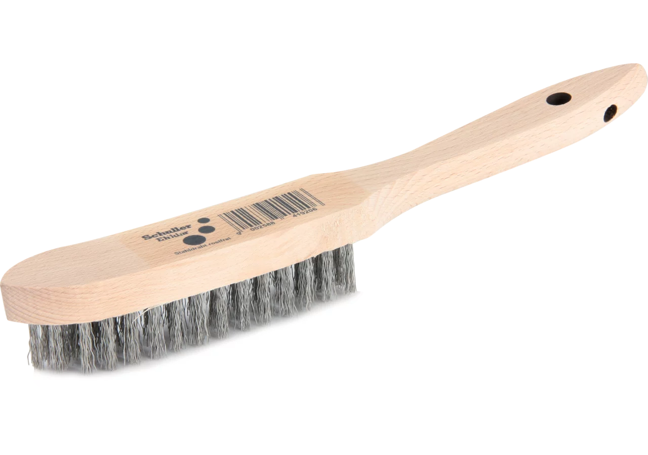 Drahtbürste mit Holzgriff, rostfrei 4 reihig GartenShop24 - Hochwertige Gartengeräte