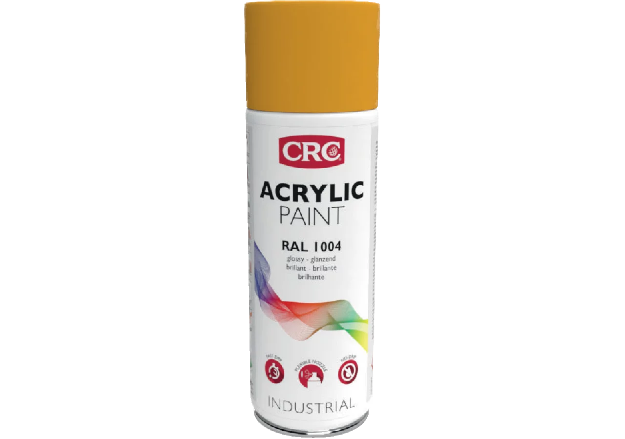 Acryllackspray Acrylic Paint RAL 1004 Goldgelb, 400 ml Spraydose CRC