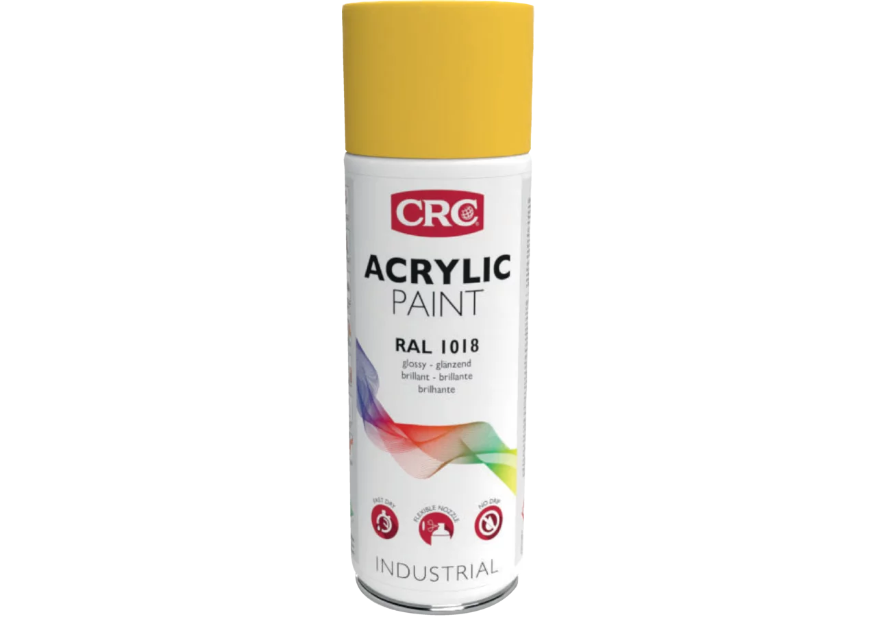 Acryllackspray Acrylic Paint RAL 1018 Zinkgelb, 400 ml Spraydose CRC