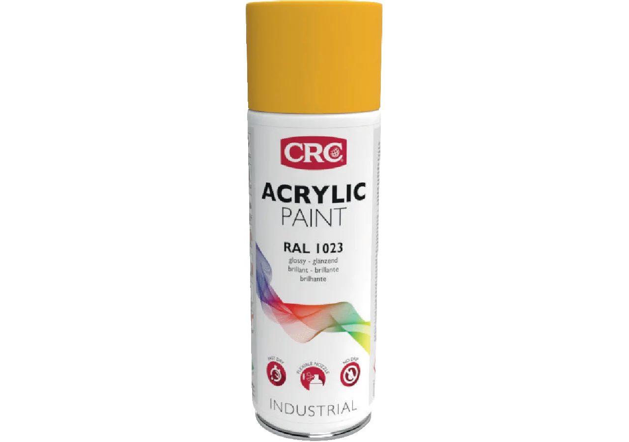 Acryllackspray Acrylic Paint RAL 1023 Verkehrsgelb, 400 ml Spraydose CRC