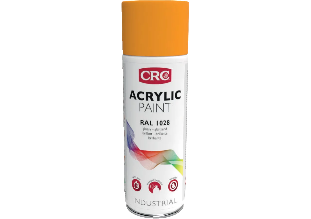 Acryllackspray Acrylic Paint RAL 1028 Melonengelb, 400 ml Spraydose CRC
